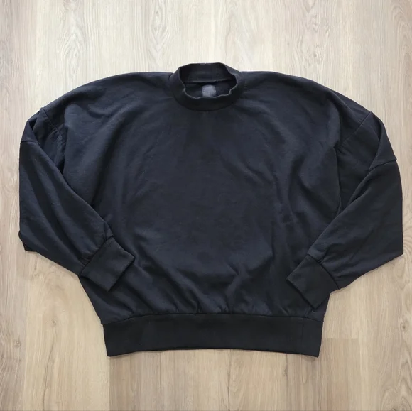 Nike ESC Every Stitch Considered Blk Unisex Mock Neck Oversized Sweatshirt L - Picture 2 of 10